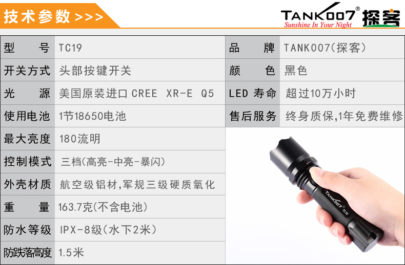 選購強光手電筒什么品牌好？探客TANK007手電筒生產(chǎn)廠家